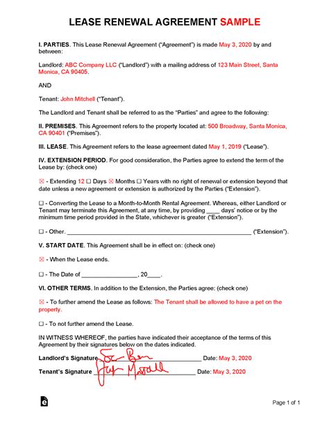 sample lease renewal letter|Free Lease Renewal (Extension) Agreement .